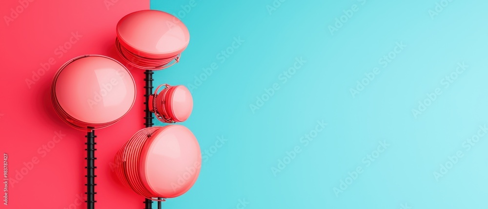Poster modern design with colorful circles on dual background