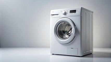 Washing machine isolated on background, cut out, appliance, laundry, home, clean, technology, white, modern