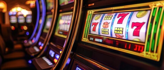Vibrant Slots in a Casino Setting with Jackpots