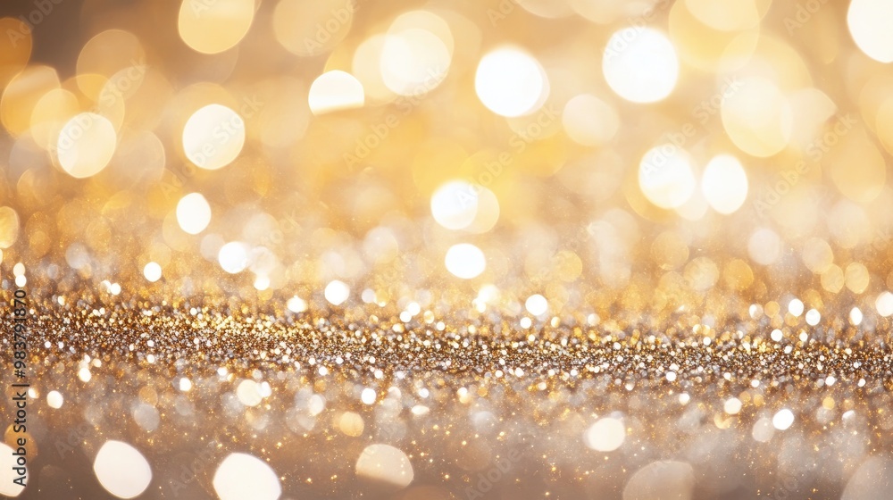 Poster glittery golden background with white shiny accents, creating a sparkling and sophisticated texture 