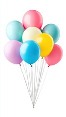 Colorful balloons with percent on white background,shopping online,sale black friday,Discount offer with promotional ideas for product prices,month sale,Copy space for text.