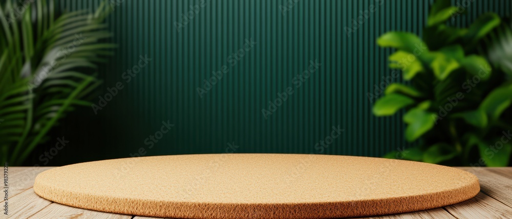Poster minimalist display platform with green background