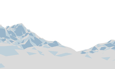 Low poly ice mountain. Ice terrain