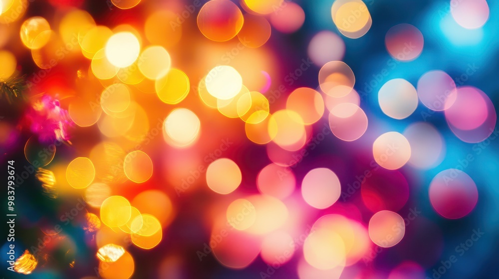 Poster the background was a defocused, colourful blend of glowing light and blurred bokeh, creating an abst