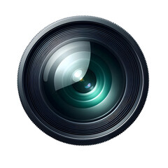 digital camera lens texture front view isolated on transparent background