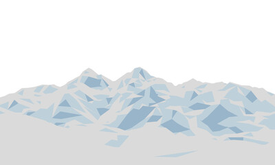 Low poly ice mountain. Ice terrain