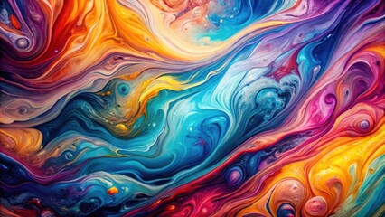 Fototapeta premium Abstract marble ink painting with vibrant colors blending together seamlessly, marble ink, abstract, colors, canvas