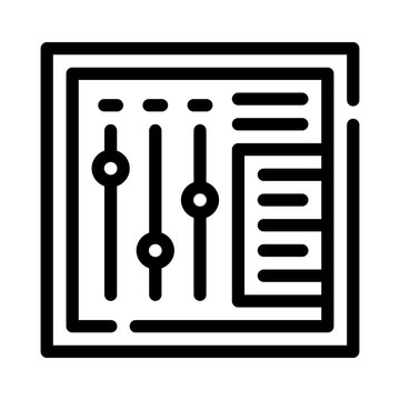 black and white sound mixer panel clip art preview