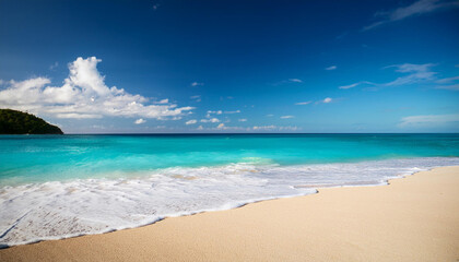 elegant blue beach with waves