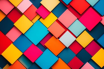 Colorful Geometric Pattern of Squares and Rectangles