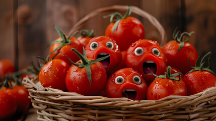 Animated image of a tomato with a face