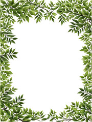 Fototapeta premium Green leaf border frame PNG transparent background