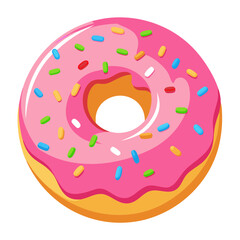 colorful donut with decorative sprinkles illustration