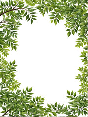 Naklejka premium Green leaf border frame PNG transparent background