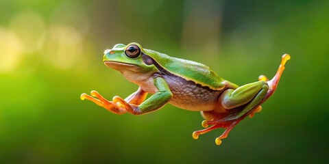 Naklejka premium Aerial fine art photography of European tree frog Hyla arborea