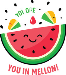 Watermelon cartoon Character vector illustration