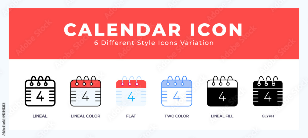 Poster calendar set of simple icons great for web. app. presentation and more.
