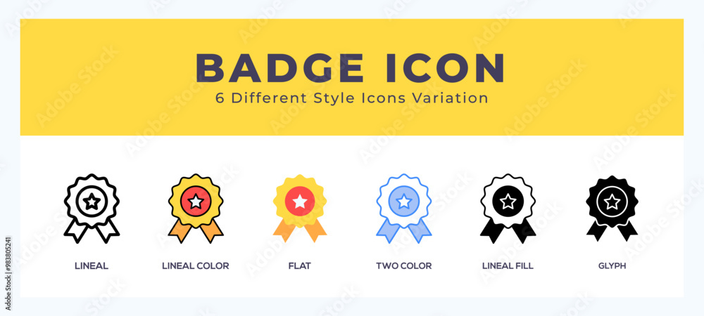 Poster badge icon set with different styles. design elements for logo. vector illustration.