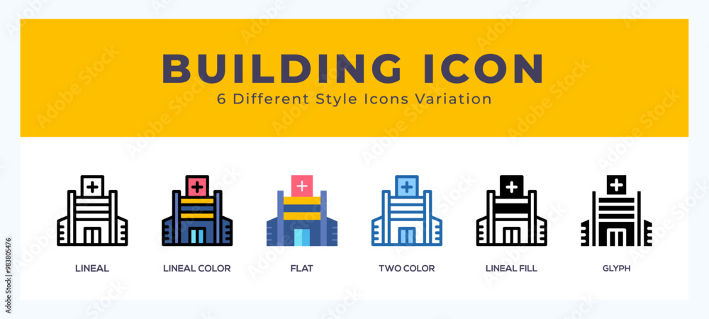 Poster building set of icons. vector illustration with different styles.
