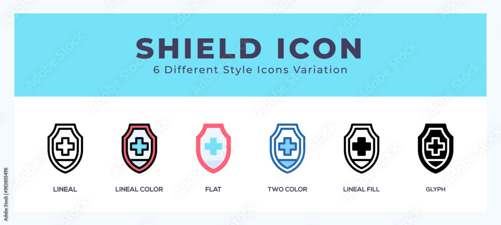 Poster shield set of vector icon. for web. and mobile app