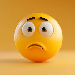 3D Emoji Icon: Face with a Confused Expression Illustration Logo