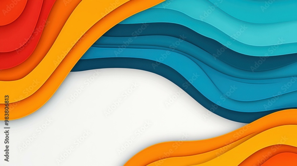 Poster a vibrant, vectorbased background featuring colorful wave lines, perfect for adding a modern touch t