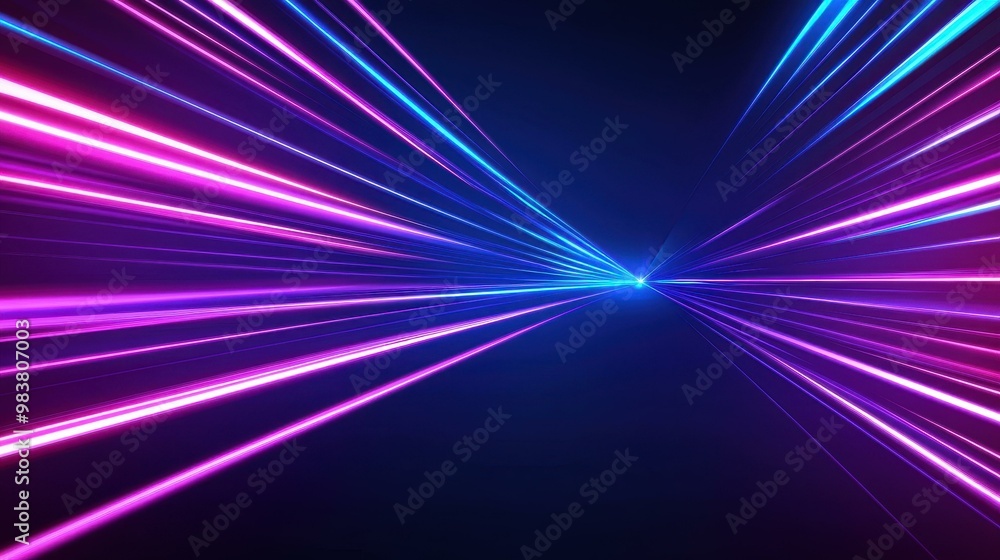 Poster explore a vibrant abstract background featuring neon rays and futuristic elements that capture a fas