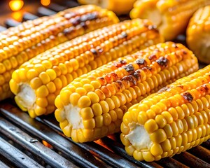 Grilled Corn on the Cob with Butter Closeup