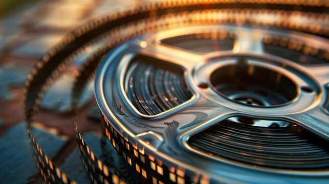 Film Reels or Digital Media: The tangible film reels in classic theaters or digital media storage that hold movie content, essential for showcasing films.
