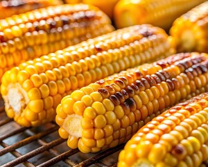 Grilled Corn on the Cob with Butter Closeup