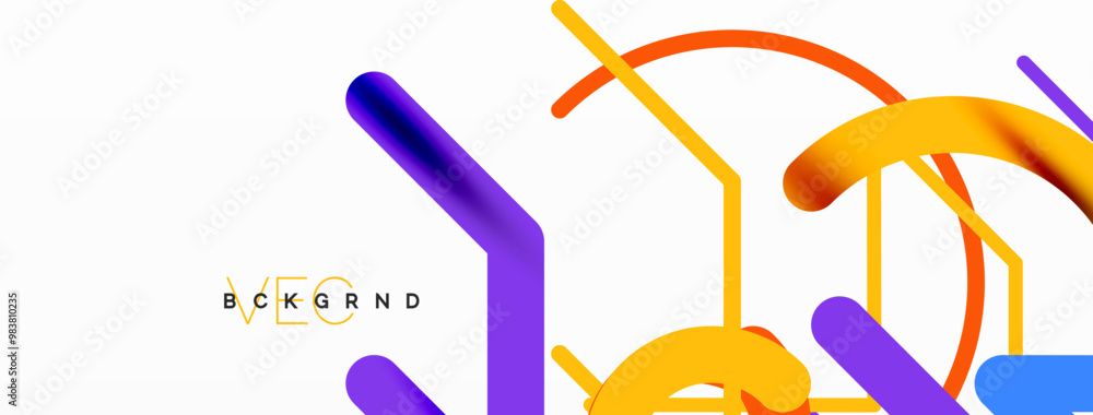 Poster Linear design colorful circles and lines