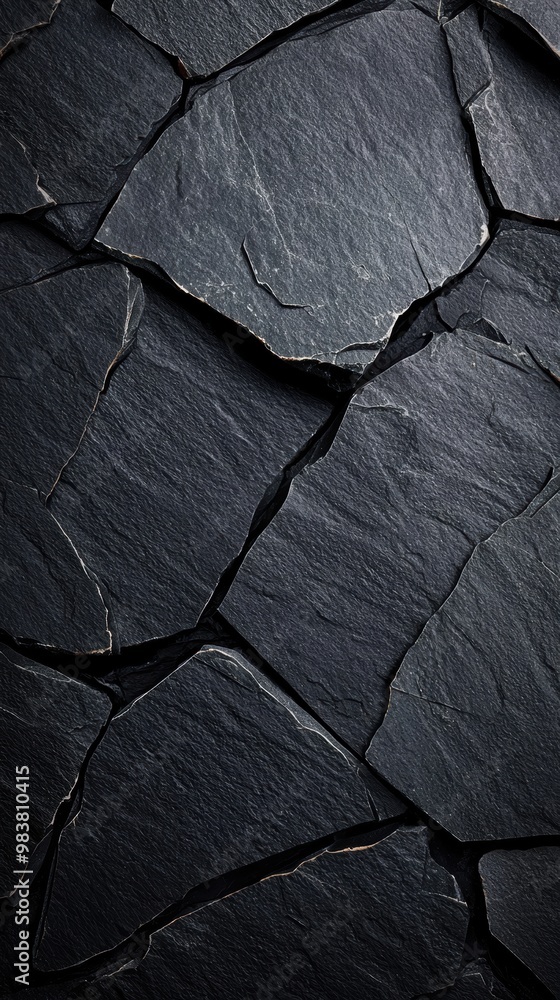 Poster dark slate texture with cracks and variations