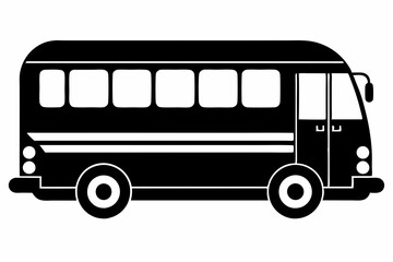 Tour bus silhouette, Tour Bus icon vector illustration, Bus black silhouette vector
