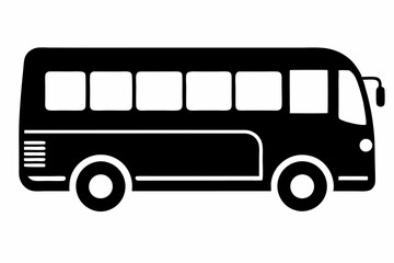 Tour bus silhouette, Tour Bus icon vector illustration, Bus black silhouette vector
