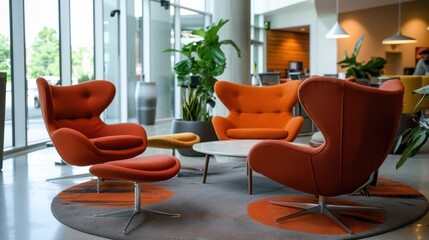 Lobby Seating: A selection of chairs and benches in the lobby area, designed for comfort, where patrons can sit and enjoy a moment of relaxation before the show.
