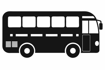 Tour bus silhouette, Tour Bus icon vector illustration, Bus black silhouette vector
