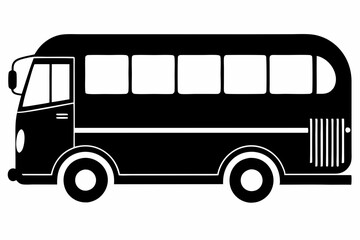 Tour bus silhouette, Tour Bus icon vector illustration, Bus black silhouette vector
