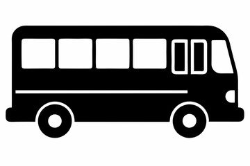 Tour bus silhouette, Tour Bus icon vector illustration, Bus black silhouette vector

