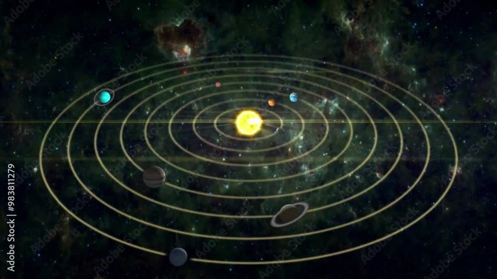 Canvas Prints animation of the solar system. universe science astronomy.