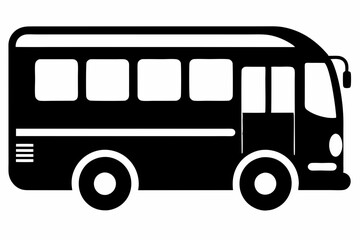 Tour bus silhouette, Tour Bus icon vector illustration, Bus black silhouette vector
