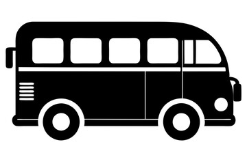 Tour bus silhouette, Tour Bus icon vector illustration, Bus black silhouette vector
