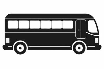 Tour bus silhouette, Tour Bus icon vector illustration, Bus black silhouette vector
