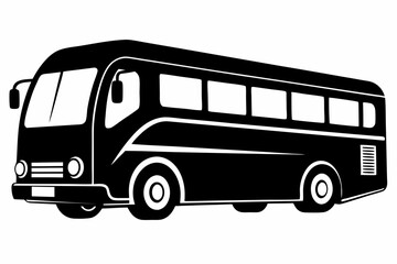 Tour bus silhouette, Tour Bus icon vector illustration, Bus black silhouette vector
