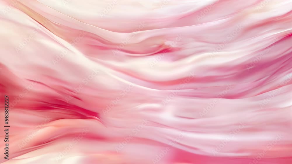 Poster soft pink and white fabric waves creating a delicate and smooth texture, ideal for backgrounds and d