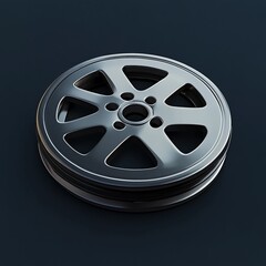 Obraz premium 3D Reel Icon: Roll of Film for Movie Making Illustration Logo