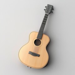 Obraz premium 3D Guitar Icon: String Instrument for Music Illustration Logo