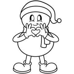 Snow man cartoon coloring 