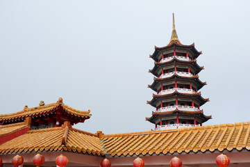 Chinese Pagoda at Chin Swee Temple, Genting Highland is a famous tourist attraction near Kuala...