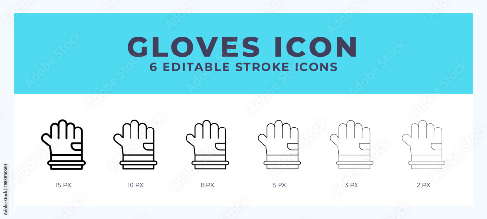 Poster gloves icon. regular line. thin line. bold line. vector illustration.