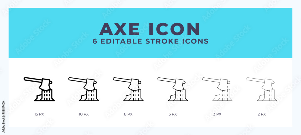 Poster axe icon vector illustration. with editable stroke for web. app and more.